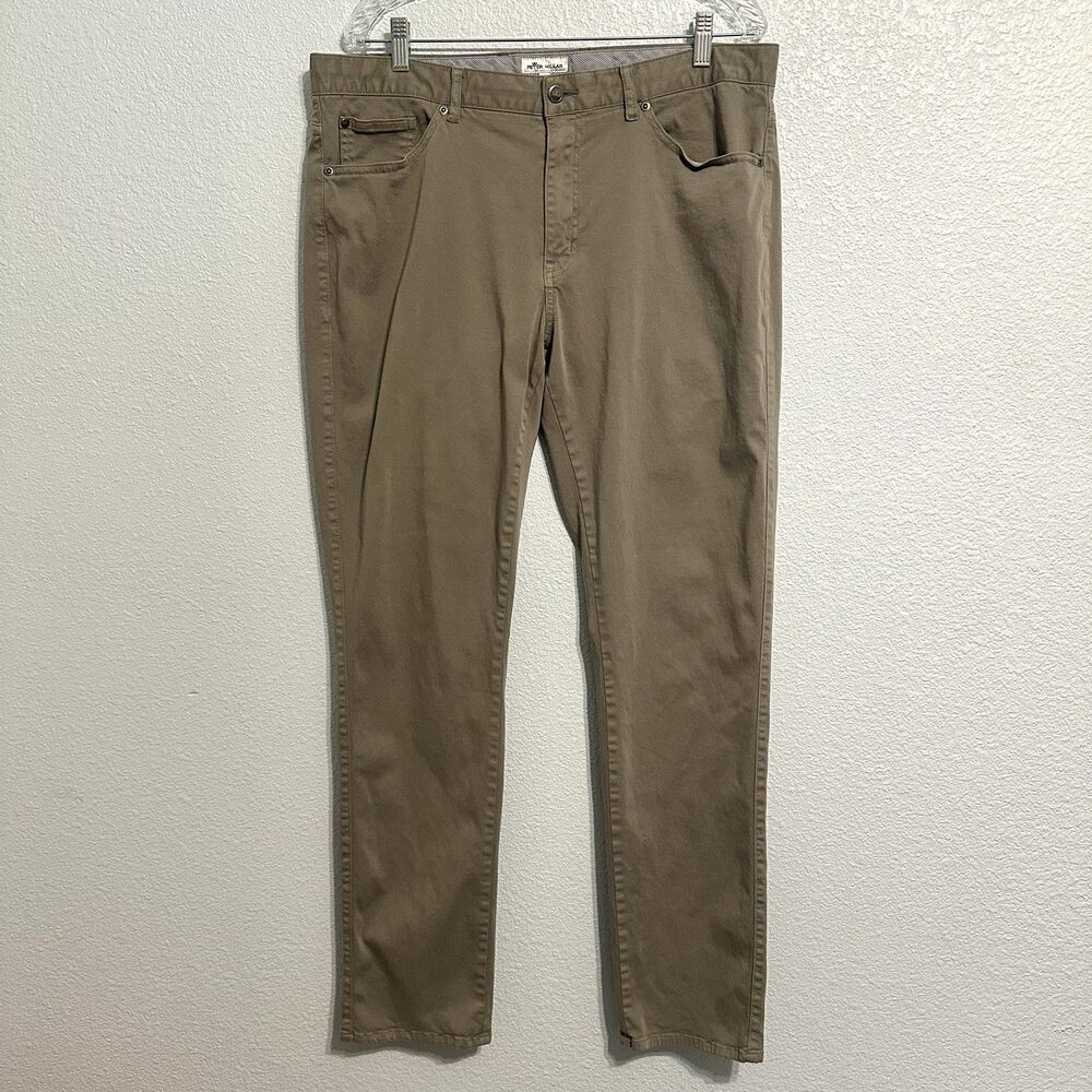 Peter Millar Pants The Ultimate Sateen Gale Gray Mens 36x33 Classic Fit ME0B39